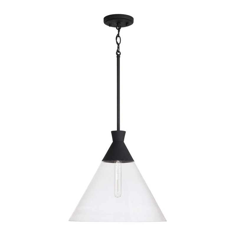 Capital Lighting 350311XK Paloma 1 Light Pendant Textured Black