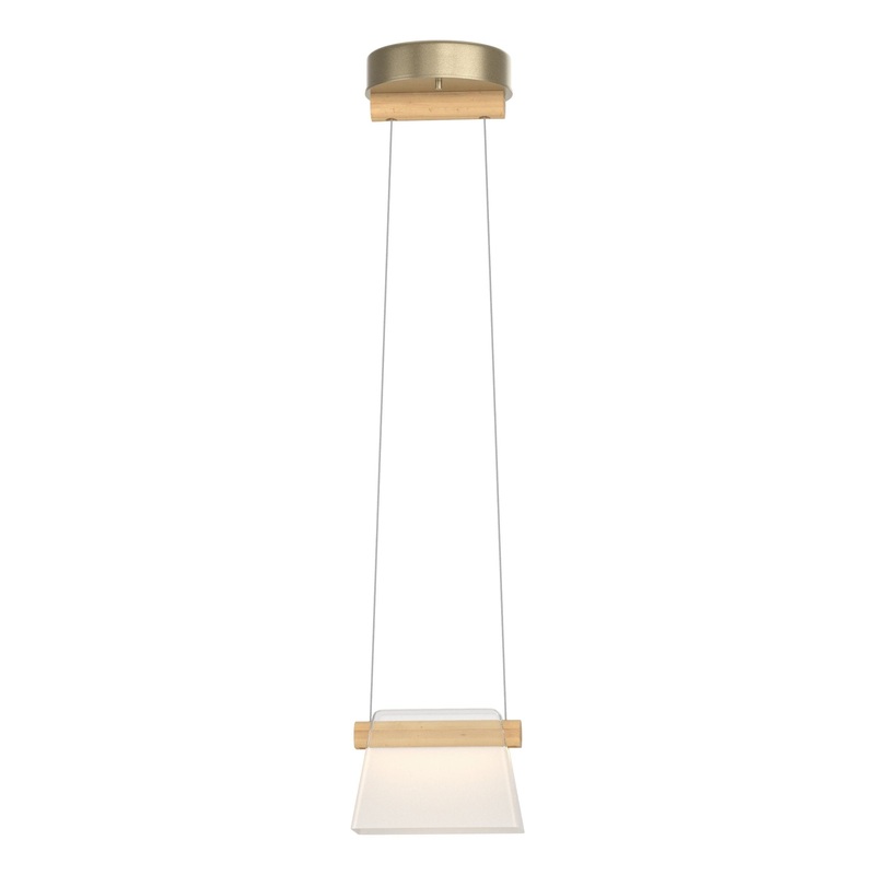 Cowbell LED Mini Pendant Soft Gold Clear Glass with Frosted Diffuser (YE)