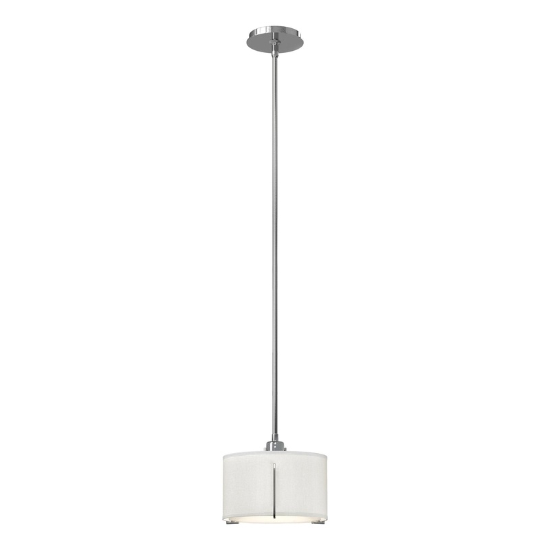 Exos Small Single Shade Pendant Sterling Natural Anna Shade (SF)