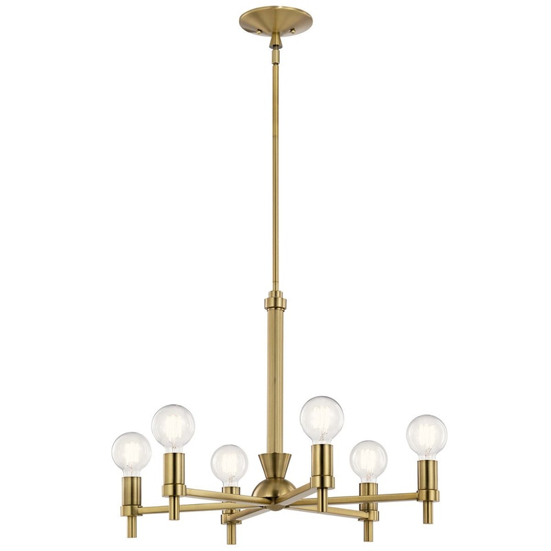 Kichler 52424BNB Six Light Chandelier, Brushed Natural Brass
