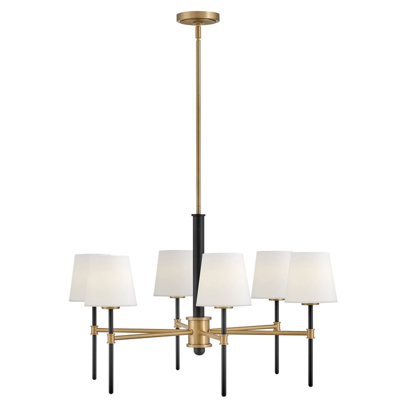 LED Chandelier from the Saunders Collection in Black Finish by Hinkley