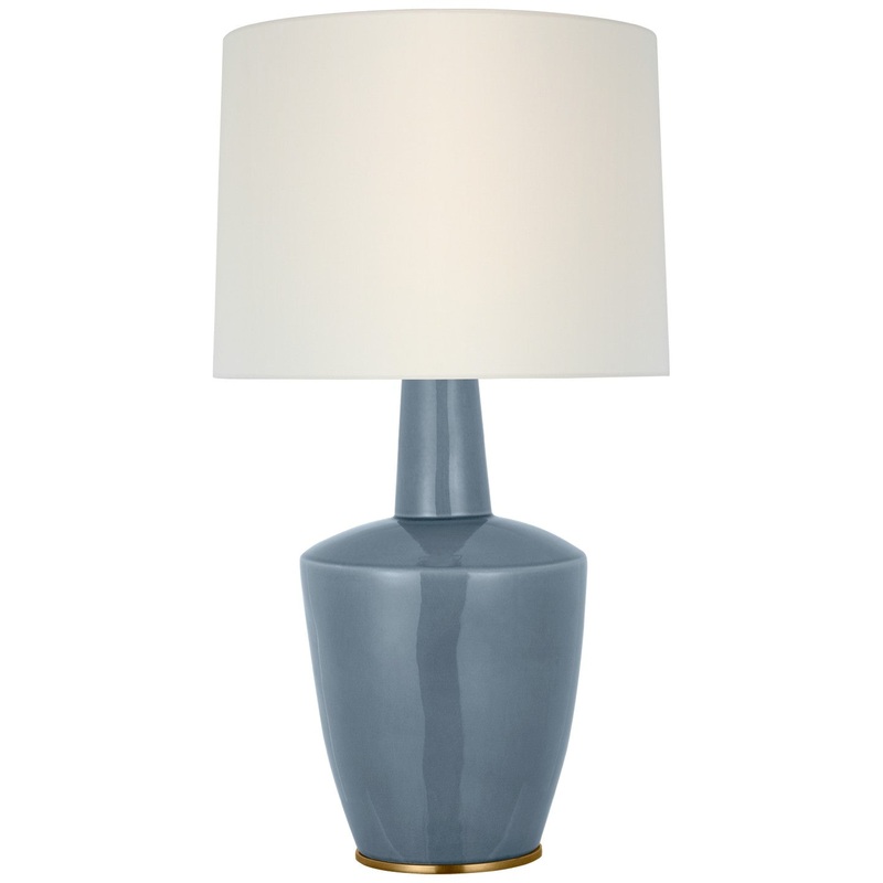 LED Table Lamp from the Paros Collection in Polar Blue Crackle Finish by Visual Comfort Signature