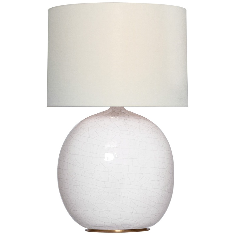 LED Table Lamp from the Sao Paulo Collection in Crackled Ivory Finish by Visual Comfort Signature