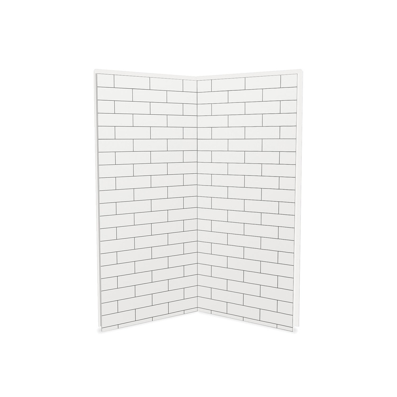 MAAX 103388-301-526 Utile 3636 Composite Direct-to-Stud Two-Piece Corner Shower Wall Kit in Metro Tux