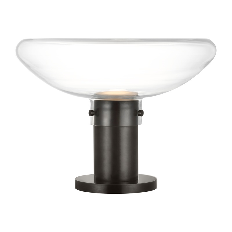 Morgan 16 Table Lamp Burnished Bronze with Clear Glass
