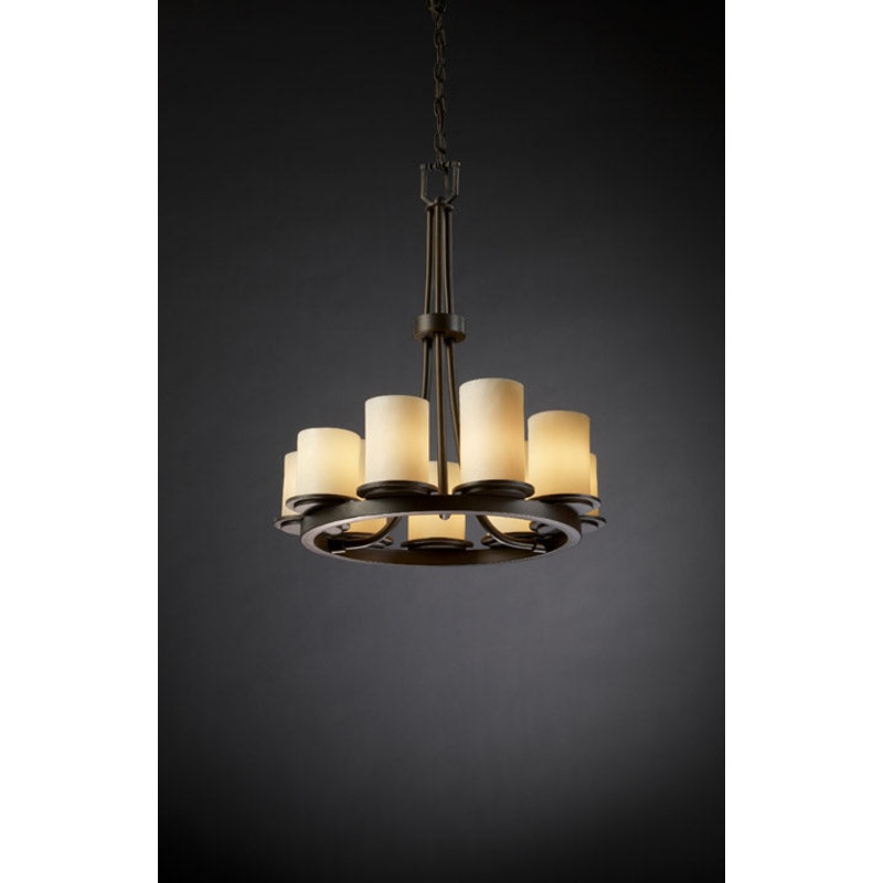 Nine Light Chandelier from the CandleAria Collection in Dark Bronze Finish by Justice Designs