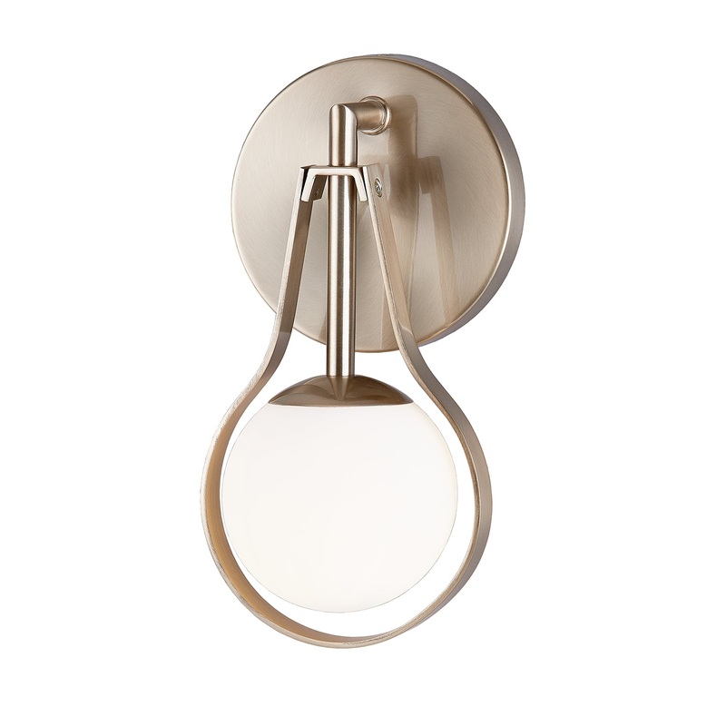 One Light Wall Sconce from the Pearl Collection in Brushed Brass Finish by Justice Designs