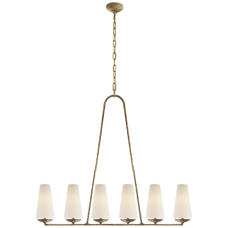 Six Light Chandelier from the Fontaine Collection in Gilded Plaster Finish by Visual Comfort Signature