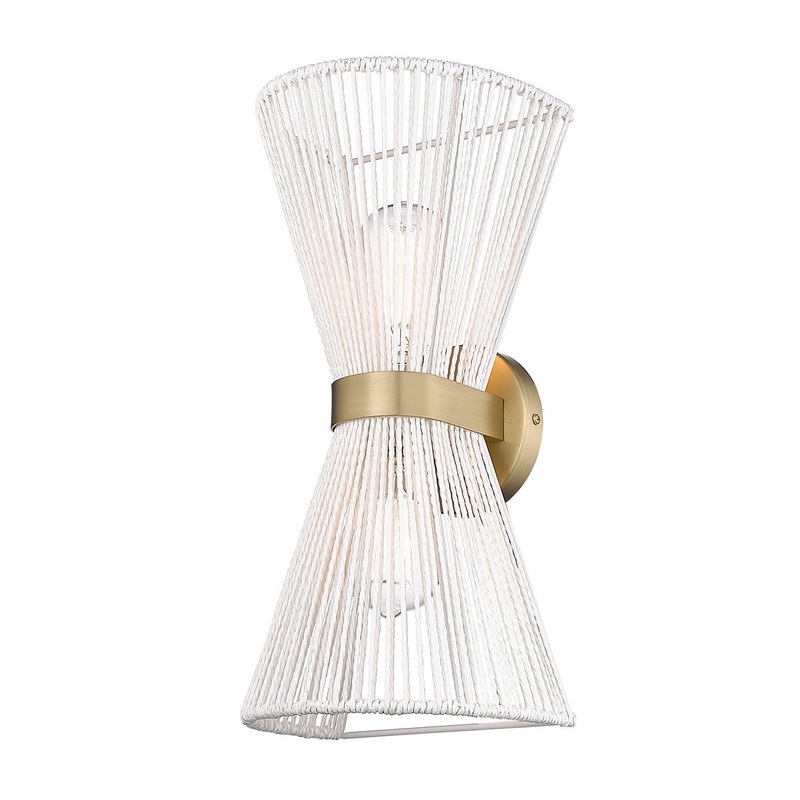 Two Light Wall Sconce from the Avon Collection in Brushed Champagne Bronze Finish by Golden