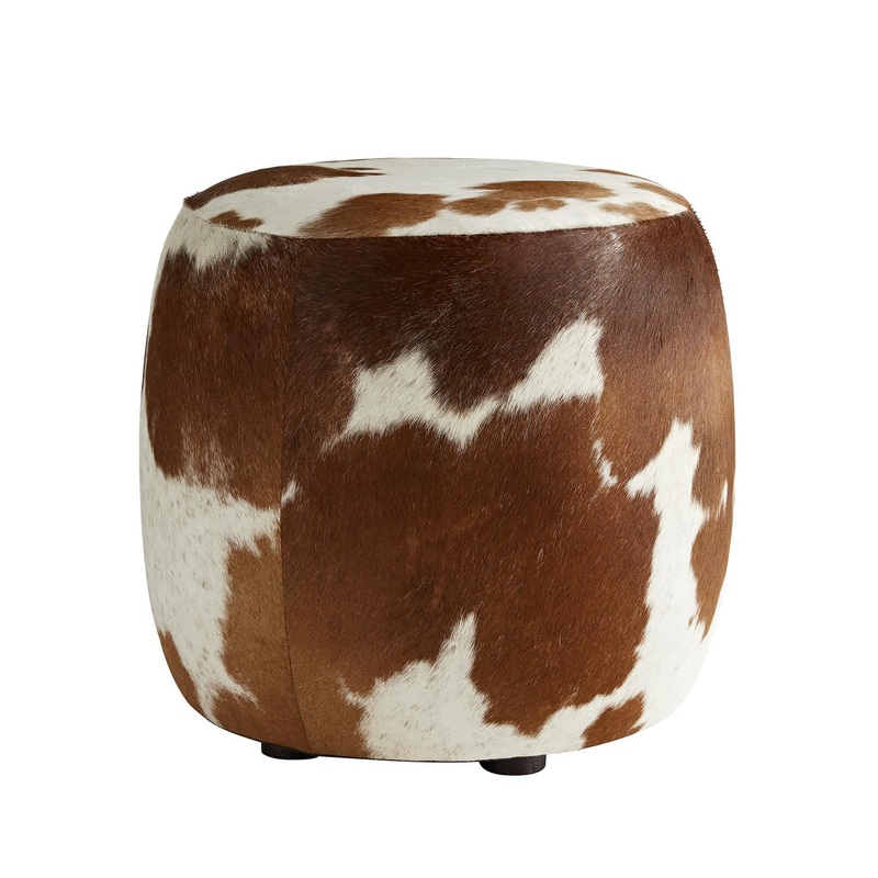 Arteriors 2328 Owen Ottoman Brown and White Hide
