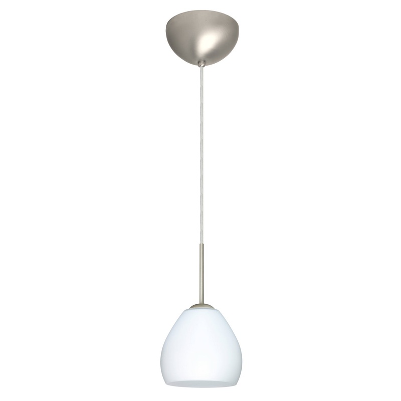 Besa 1BC-412207-LED-SN Bolla One Light Pendant Satin Nickel