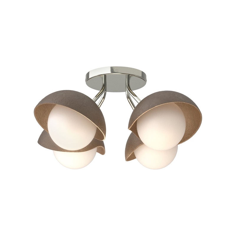 Brooklyn 4-Light Single Shade Semi-Flush Sterling Bronze