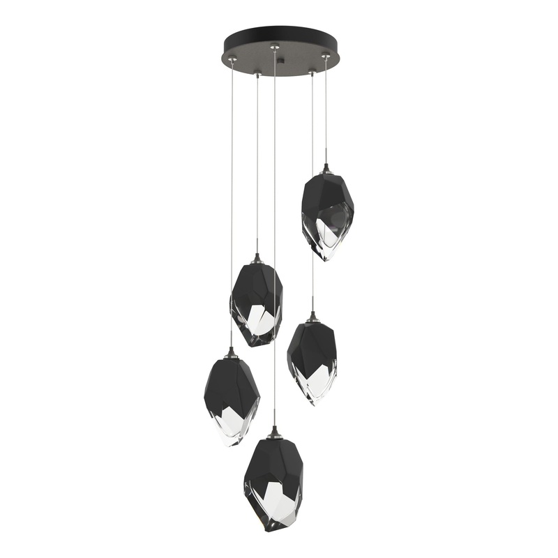 Chrysalis 5-Light Large Crystal Pendant Natural Iron Black Crystal (BP)