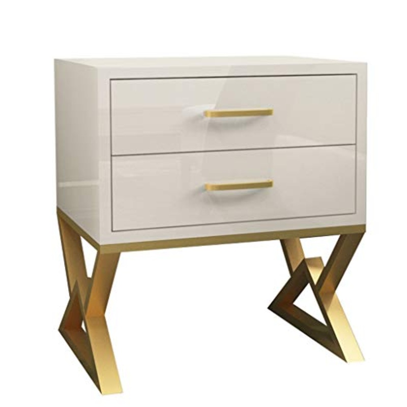 Comodino Legno massello Bianco Nordico Luce Camera da Letto Camera da Letto Mini Armadietto for Hotel in Ferro FANJIANI