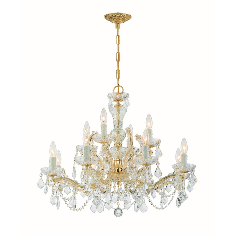 Crystorama 4479-GD-CL-MWP Maria Theresa 12 Light Chandelier Gold