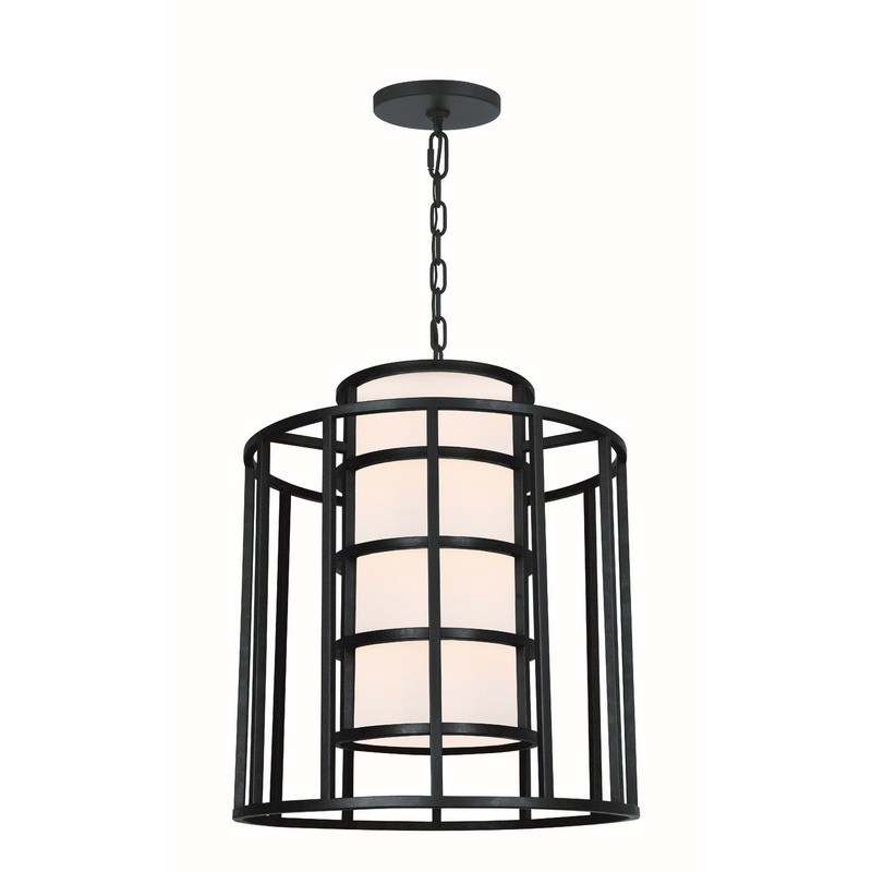 Crystorama 9597-MK Hulton Six Light Chandelier Matte Black