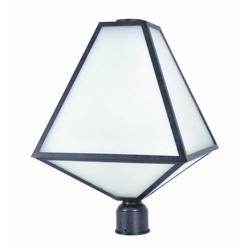 Crystorama GLA-9709-OP-BC Glacier Three Light Outdoor Post Mount Black Charcoal
