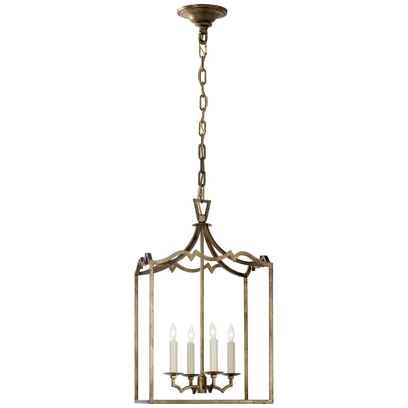 Four Light Lantern from the Darlana Fancy Collection in Gilded Iron Finish by Visual Comfort Signature
