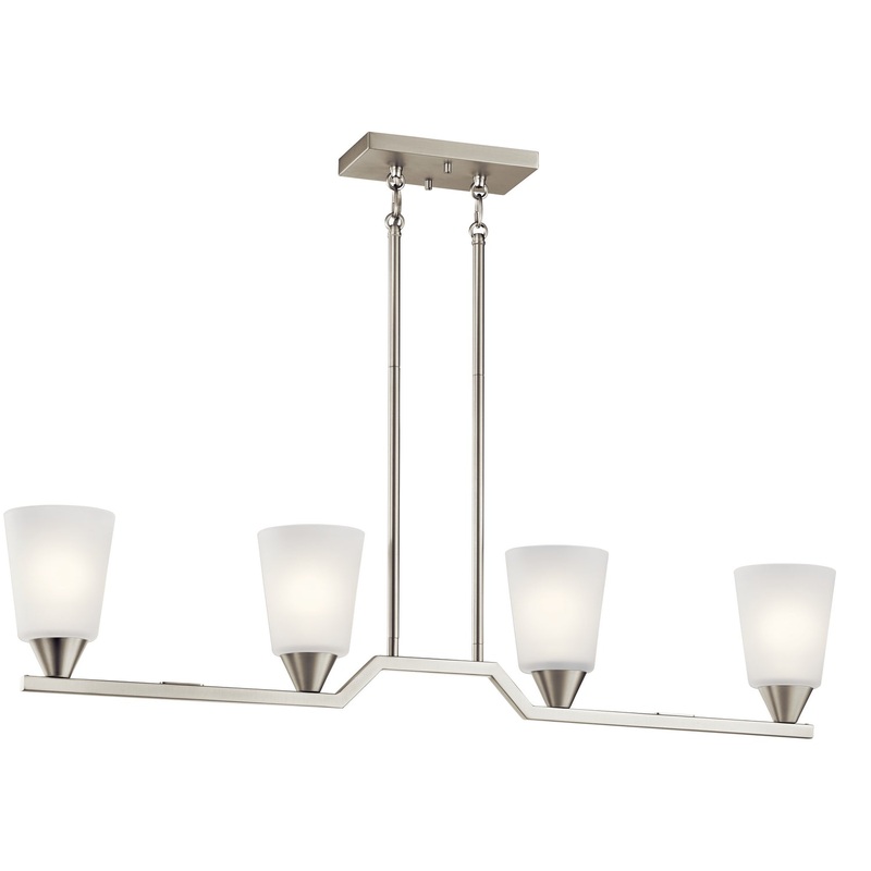 Four Light Linear Chandelier from the Skagos Collection in Brushed Nickel Finish by Kichler