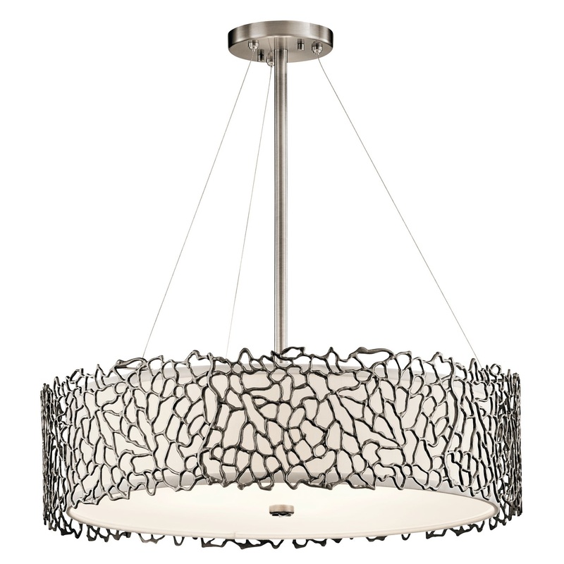 Kichler 43347CLP Four Light Chandelier, Classic Pewter