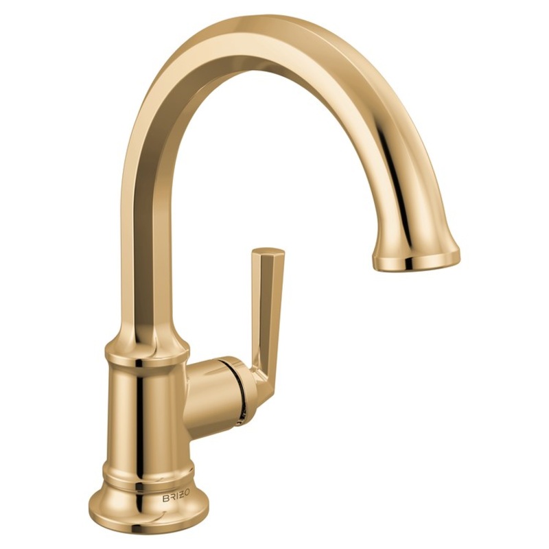 Lavatory Faucet Beauclere Deck Mount 1 Lever ADA WaterSense Brilliance Polished Gold 1.2 Gallons per Minute Less Drain 1 Hole
