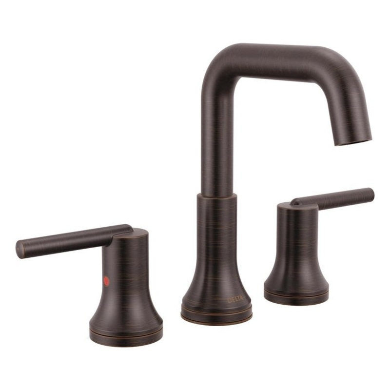 Lavatory Faucet Trinsic Widespread 2 Lever Venetian Bronze 1.2 Gallons per Minute Deck Mount Pop-Up 3 Hole