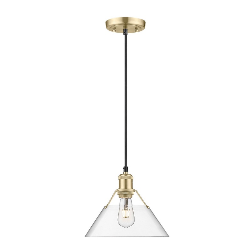 One Light Pendant from the Orwell Collection in Brushed Champagne Bronze Finish by Golden