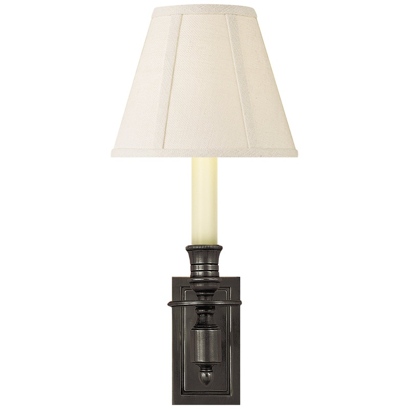 One Light Wall Sconce from the French Library3 Collection in Bronze Finish by Visual Comfort Signature