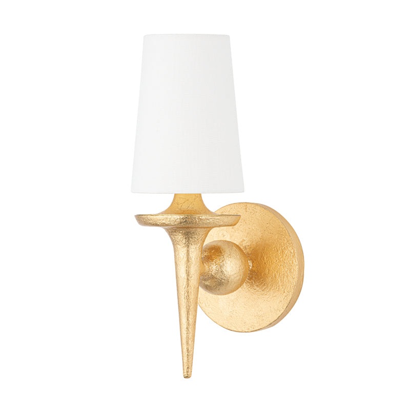 One Light Wall Sconce from the Torch Collection in Gold Leaf Finish by Hudson Valley