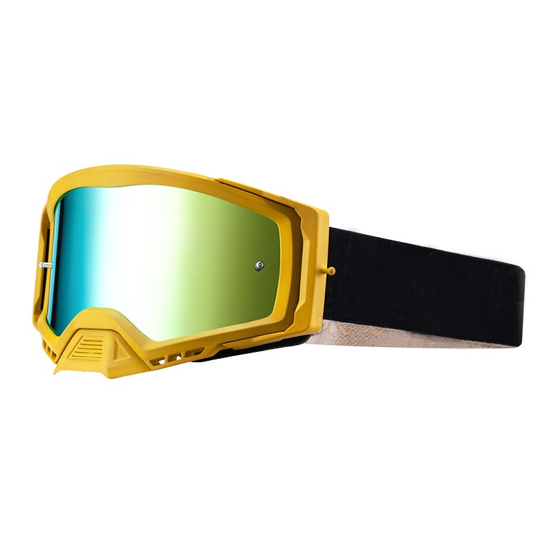 Panoramic Outdoor Sports Goggles – UV Protection, Windproof, Anti-Fog & Impact Resistant(Yellow frame + green film)
