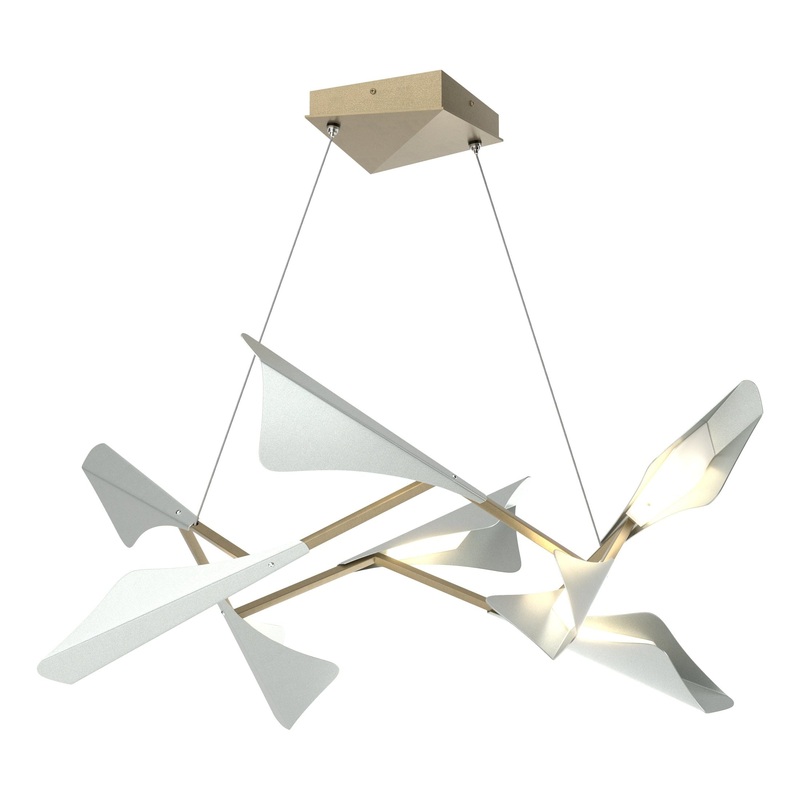 Plume 8-Light LED Pendant Soft Gold Vintage Platinum