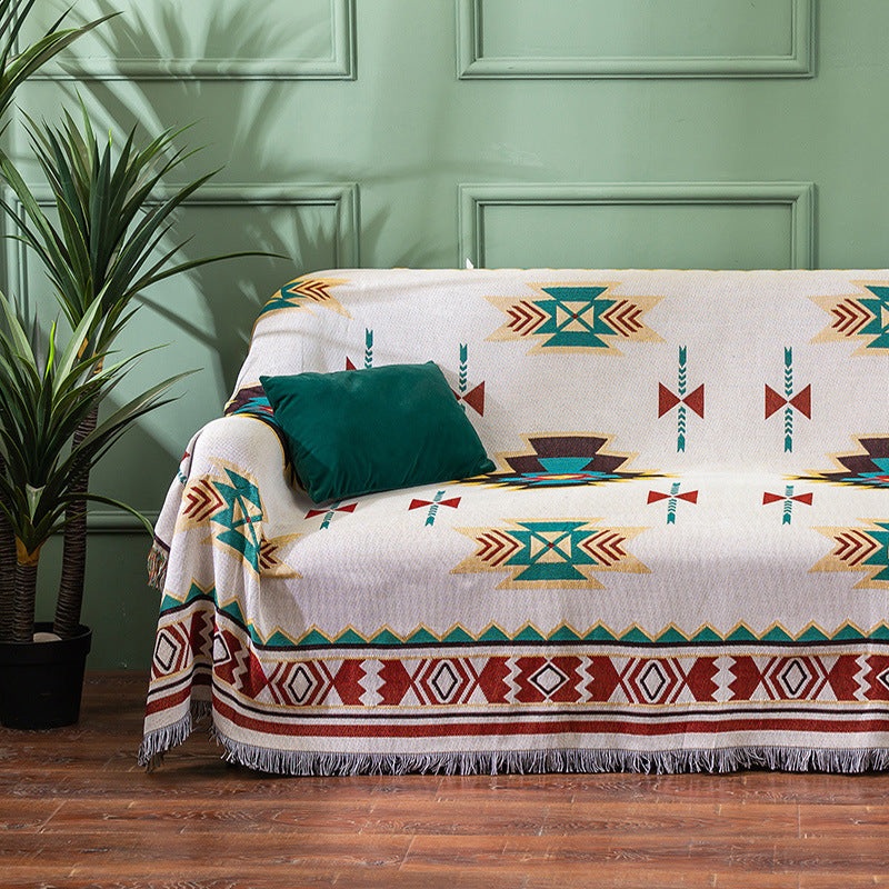 Sucre Nordic Style Woven Throw Blanket – Chic Sofa Cover with Fringe – 130 x 180cm