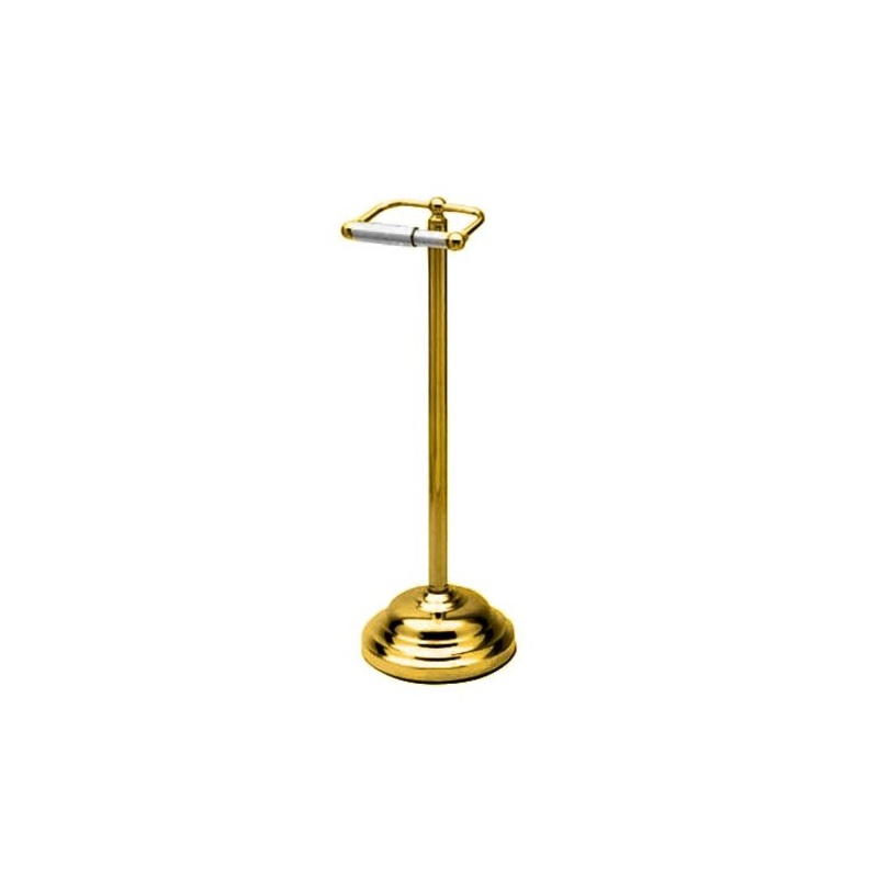 Toilet Paper Holder Annabella Freestanding Satin Gold PVD Brass 22 Inch Floor