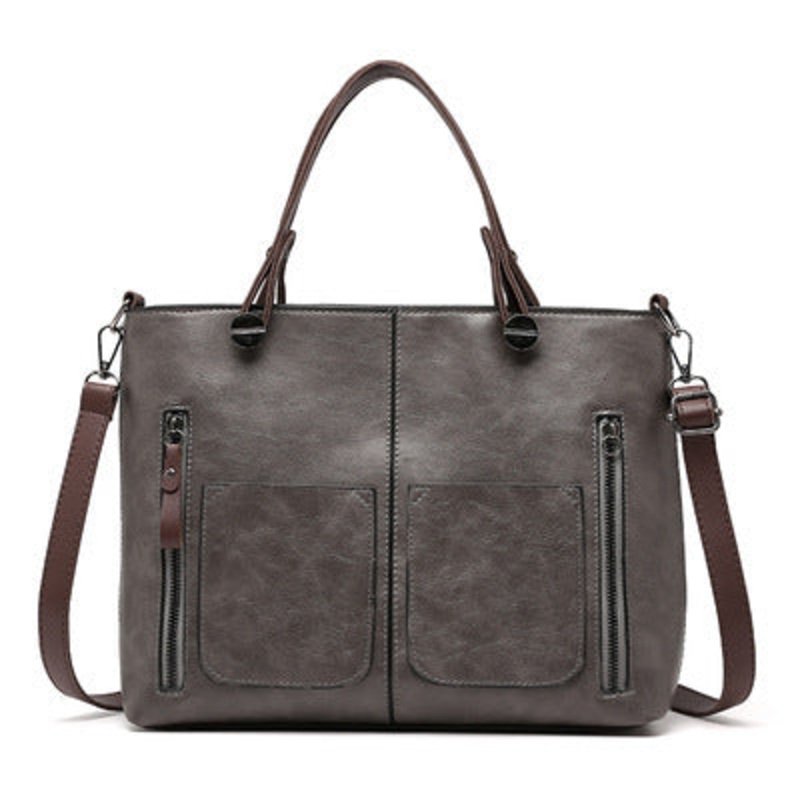 Versatile Gery Tote with Detachable Strap – Ideal for Travel
