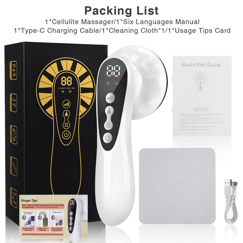 Advanced Multi-Technology Body Contouring Device – 5-in-1 Skin Firming, Muscle Toning & Rejuvenation Tool(White)