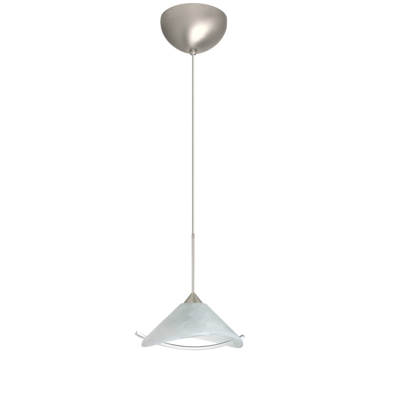 Besa 1XC-181304-LED-SN Hoppi One Light Pendant Satin Nickel