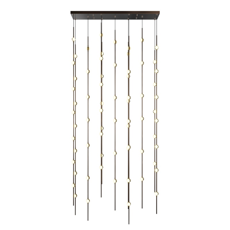 Constellation Andromeda 36″ Rectangle LED Pendant Espresso Black with White Optical Acrylic 2700K 20′ Adjustable Cord