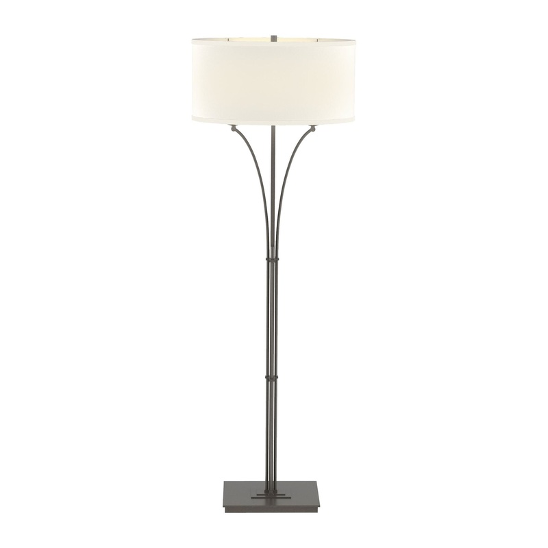 Contemporary Formae Floor Lamp Dark Smoke Flax Shade (SE)