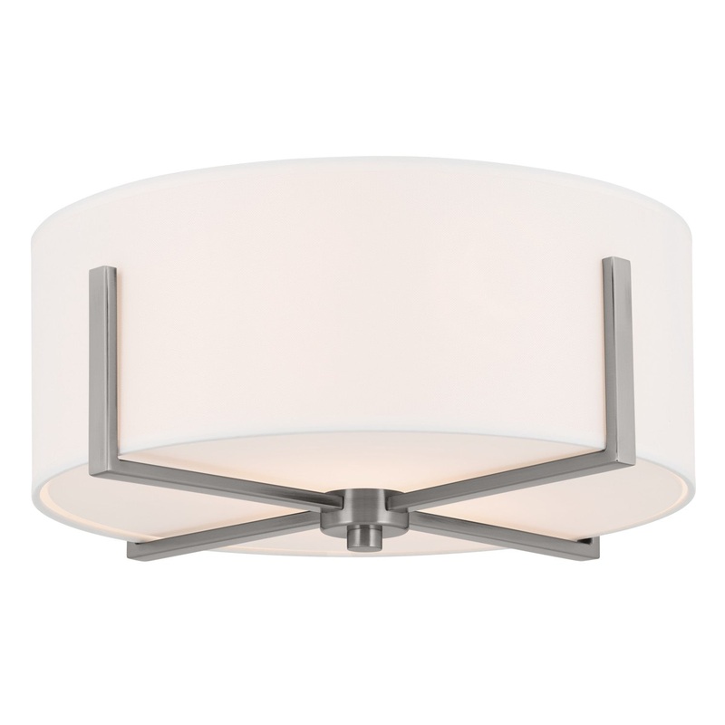 Kichler 52593CLP Two Light Flush Mount, Classic Pewter