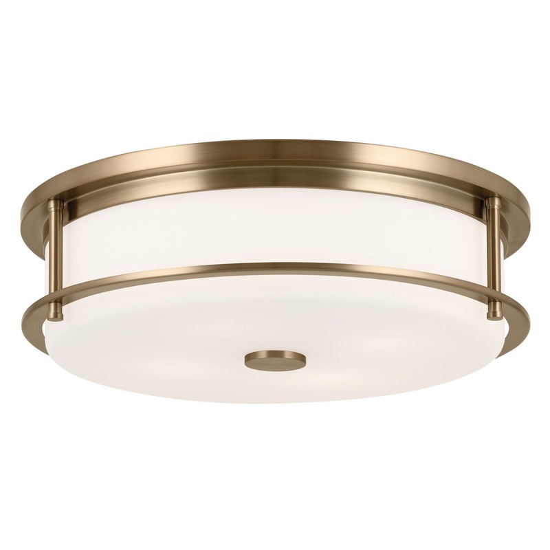 Kichler 52597CPZ Four Light Flush Mount, Champagne Bronze