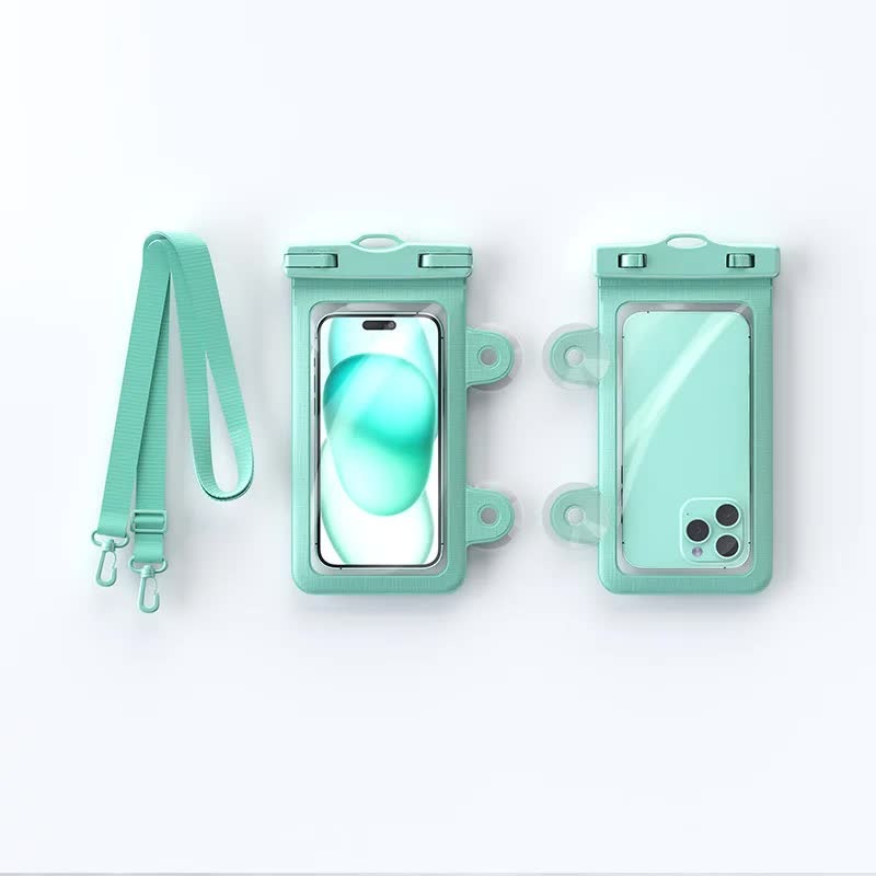 Mint Green 2-Pack Universal IPX8 Waterproof Phone Pouch with Lanyard – Touch Sensitive Case for Swimming & Outdoor Sports