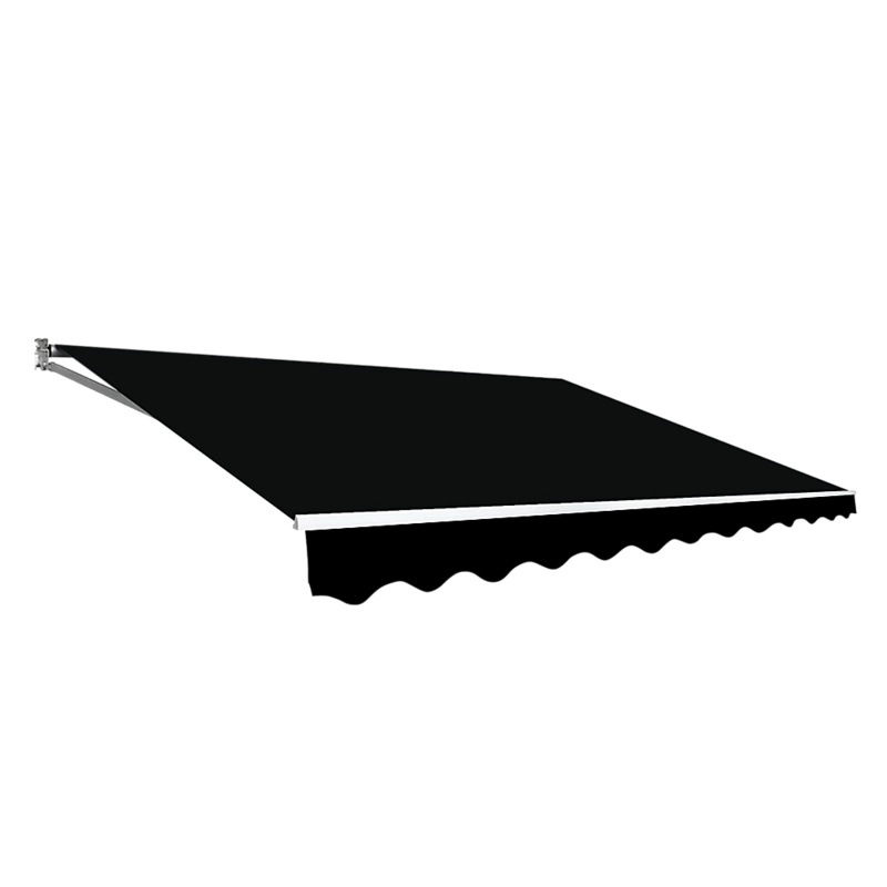 Outdoor Folding Arm Awning Retractable Sunshade Canopy Black 3.0m x 2.5m