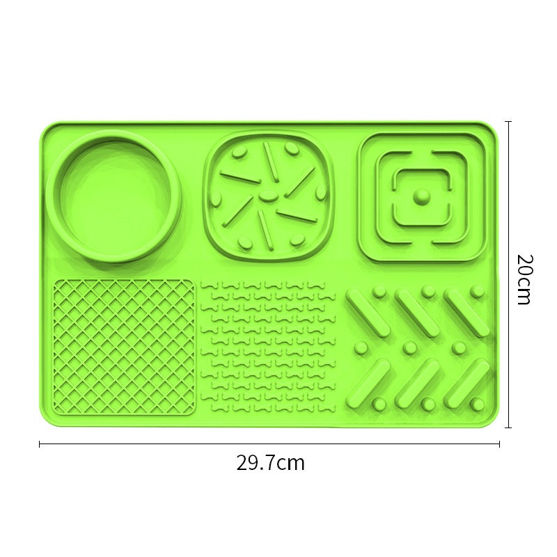 Pet Slow Feeder Lick Mat with Suction Cups – Anti-Anxiety Dog Feeding Mat(Green)
