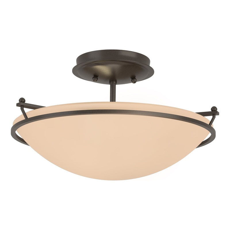 Plain Small Semi-Flush Oil Rubbed Bronze Sand Glass (SS)