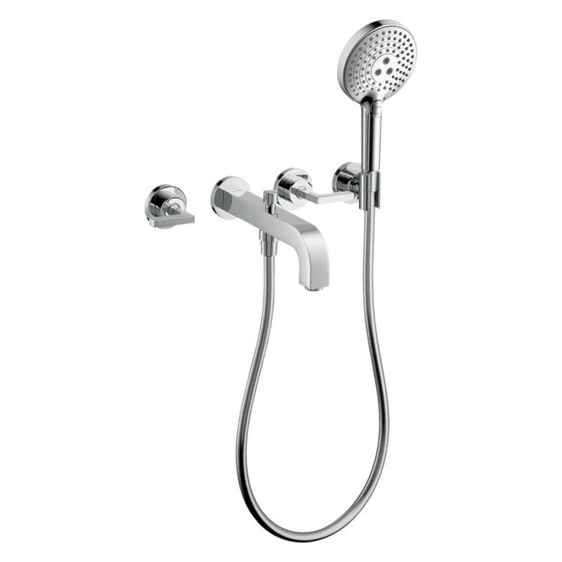 Roman Tub Trim Citterio with Handshower 2 Lever Chrome WaterSense 8 Inch Spread 3 Hole 5.0 Gallons per Minute