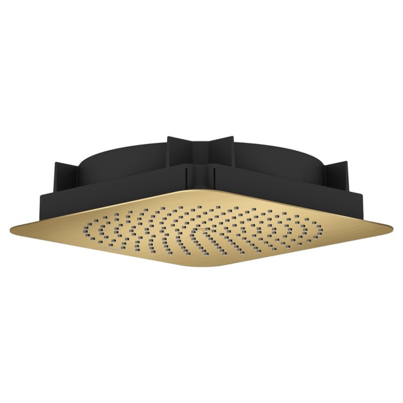 Showerhead Citterio C 270 1 Functions Brushed Gold Optic 10-5/8 Inch 1.75 Gallons per Minute Square Flush Ceiling Mount