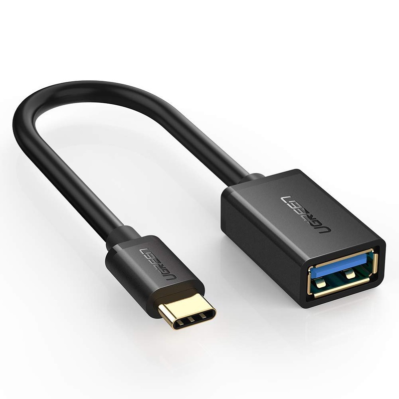 UGREEN USB Type-C Male to USB 3.0 Type A Female OTG Cable – Black 15CM 30701