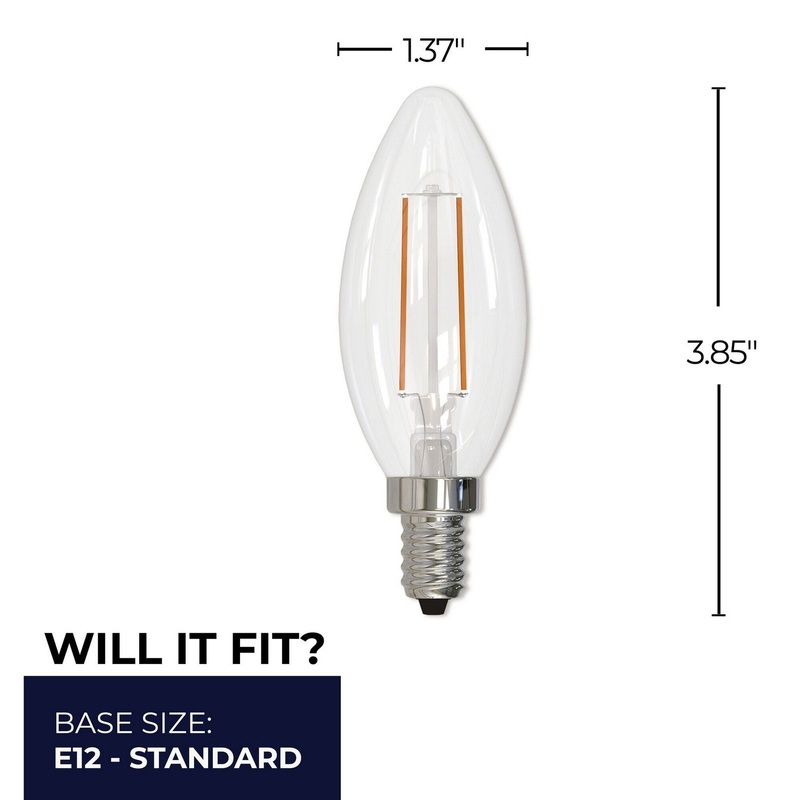 4.10Watt LED Clear, 400  Lumens, E12 base, 120 Volt Light Bulb by Bulbrite
