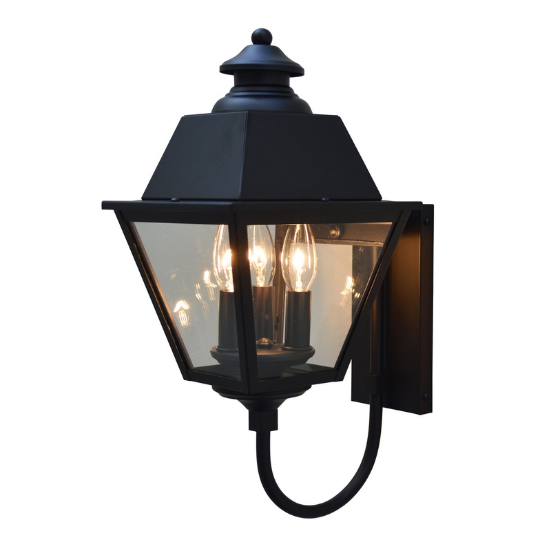 Arroyo INB-8MRCLR-BK Inverness Three Light Wall Mount Satin Black