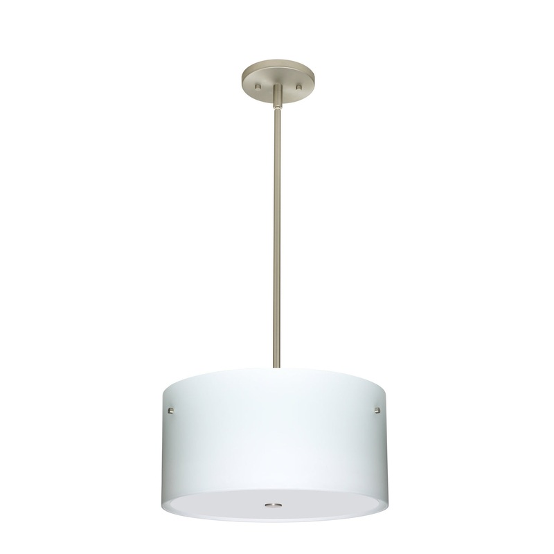 Besa 1KT-400807-LED-SN Tamburo Three Light Pendant Satin Nickel (Discontinued)